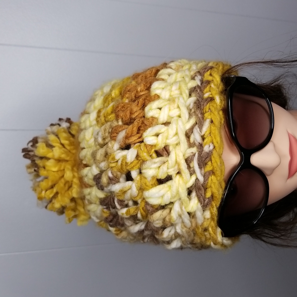 Handmade Crochet Slouchy Chunky Beanie w/ Pom